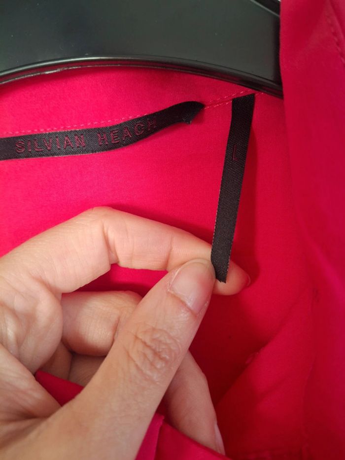 Chemise fuschia cintrée avec cravate - taille M - photo numéro 5