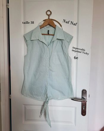 Chemise sans manche Naf Naf imprimé vichy taille 38