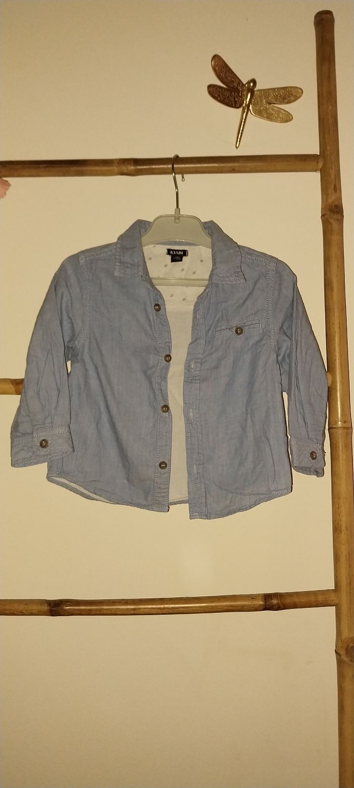 Chemise coton bleu clair Ki1bi état neuf 24 mois / 2 ans - photo numéro 8