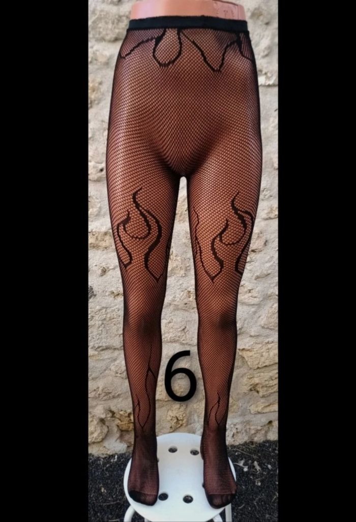 Collant résille motif fantaisie
