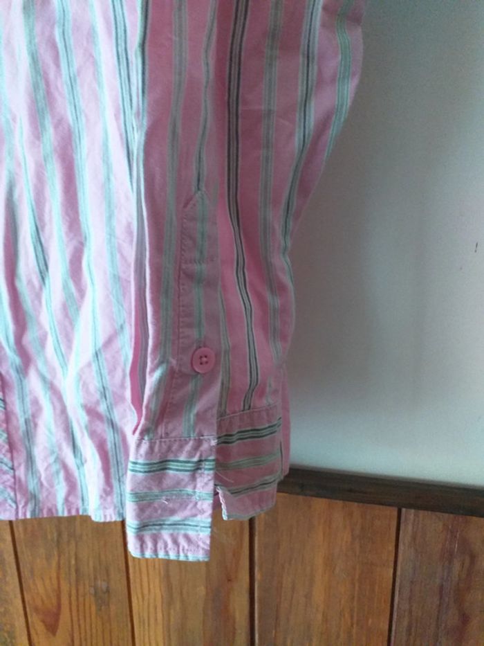 Chemise rayé rose gris manches longues - photo numéro 4
