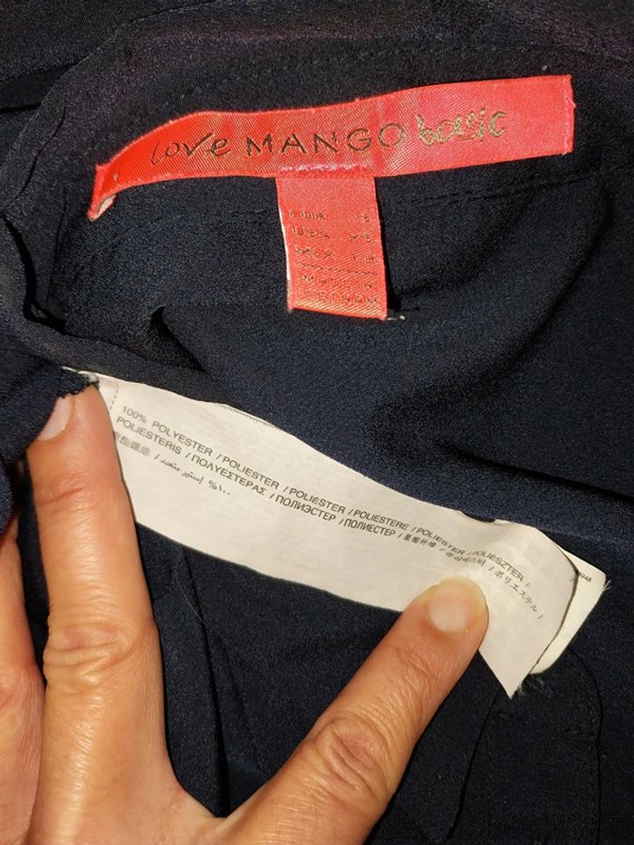 Blouse / chemise/ chemisier manches courtes bleu marine état neuf by Mango - photo numéro 12