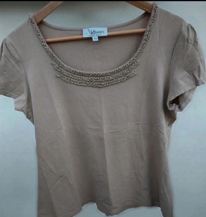 Tee-shirt marron manches courtes femme - photo numéro 3