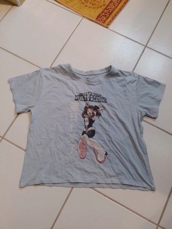 T-shirt fille court bleu ciel My Hero Academia