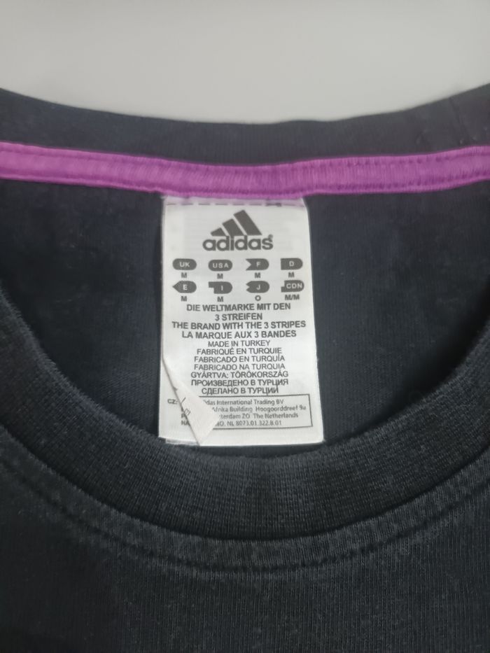 Tee-shirt vintage adidas noir avec super flocages taille M - photo numéro 3