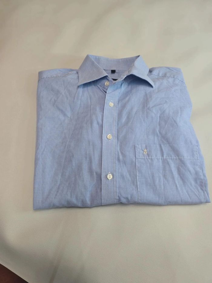 Chemise a petit carreaux bleu clair