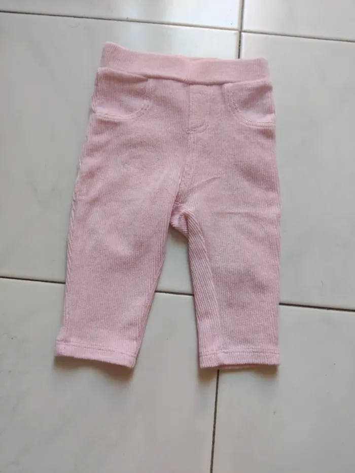 Pantalon taille élastique rose Tex 6 mois