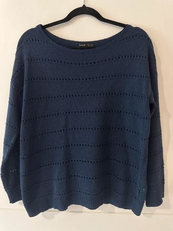 Pull bleu marine ajouré Shein – Taille M – Comme neuf