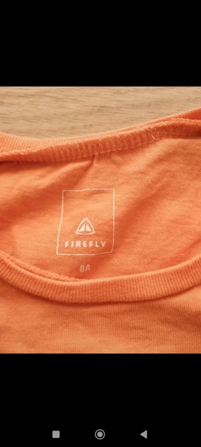 Tee shirt à motifs orange firefly 8 ans neuf sans étiquette - photo numéro 3