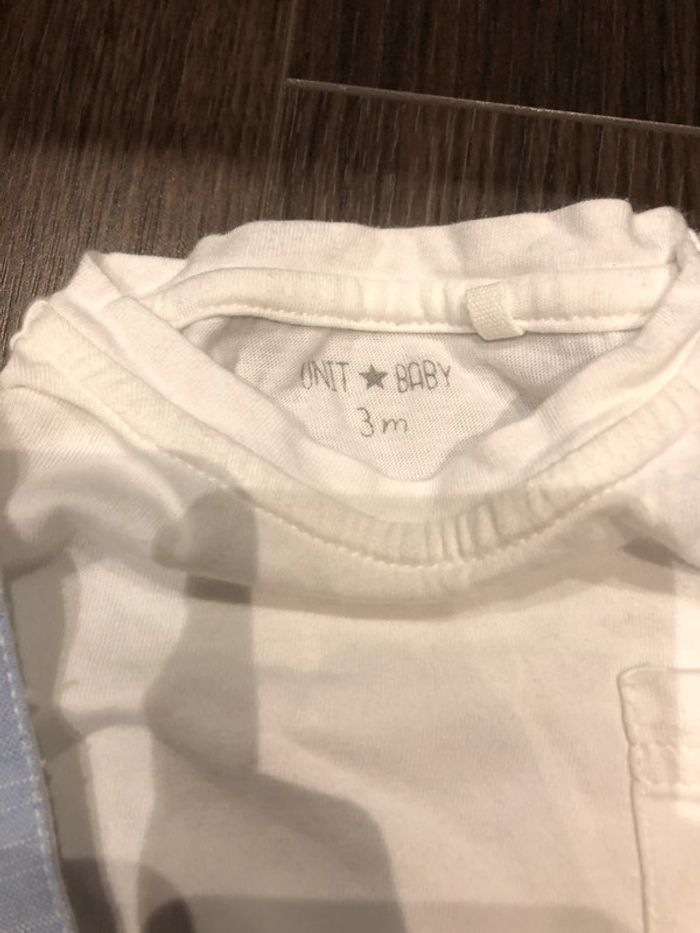 Ensemble 3 mois salopette courte et t-shirt - photo numéro 4