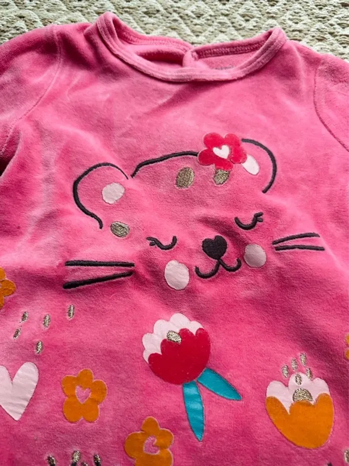 Pyjama velours DPAM fuschia 18M - photo numéro 5