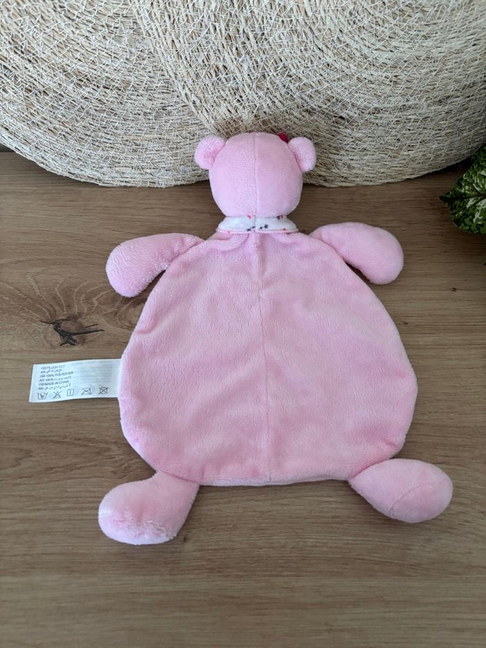 Doudou plat ours rose blanc for you shima - photo numéro 2