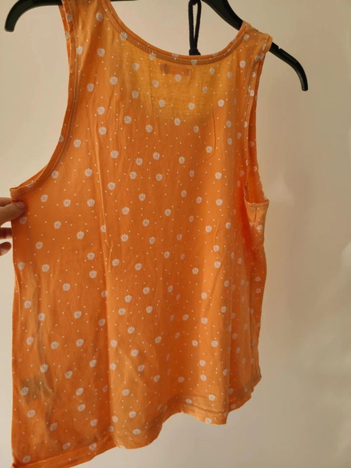 Débardeur orange à fleurs • Tissaia • taille 42/44 - photo numéro 3