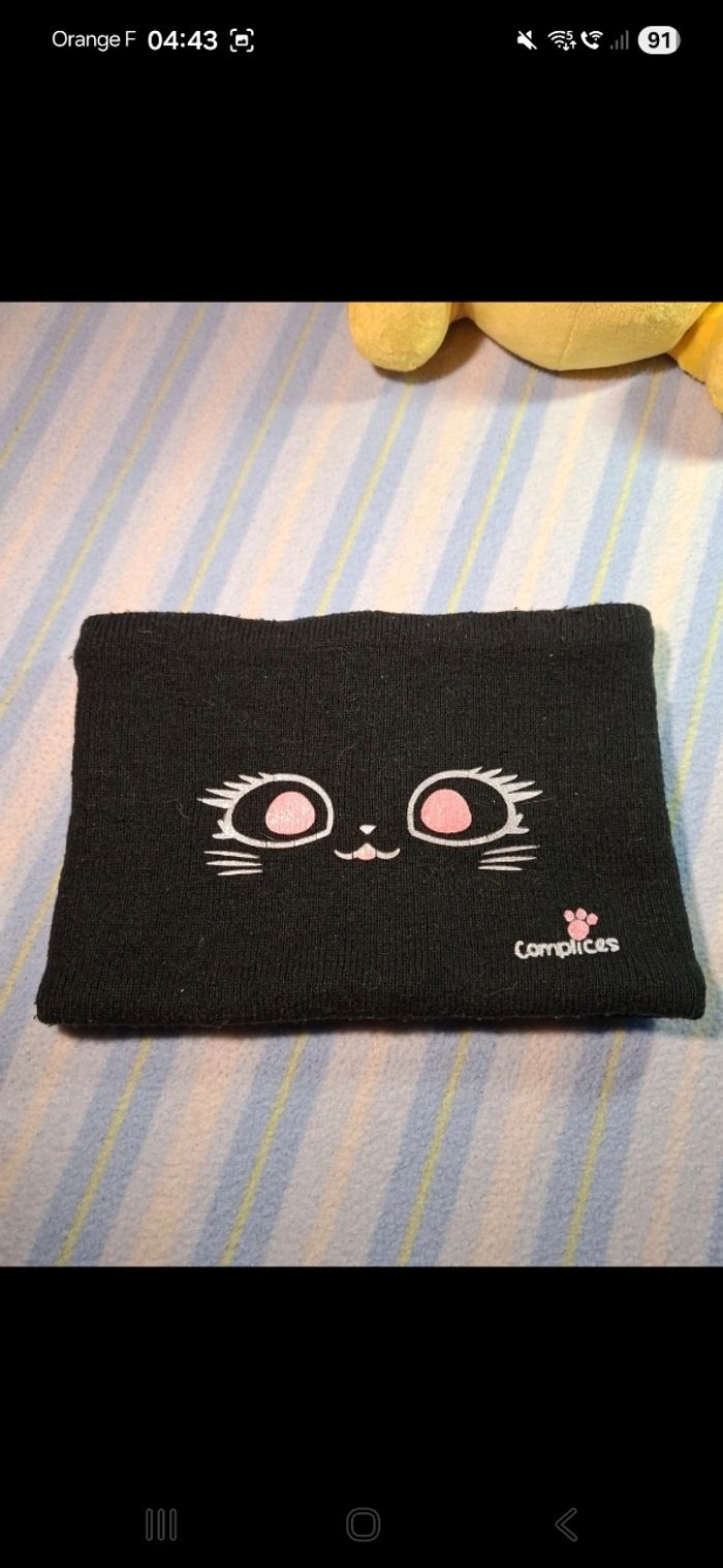 Ensemble Bonnet et tour de cou chat T52 - photo numéro 2