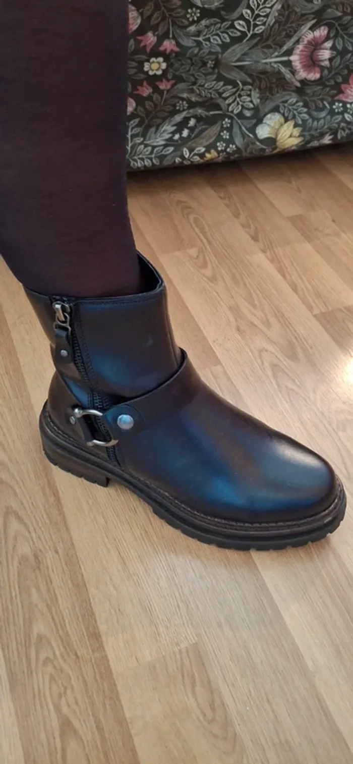 Botines cuir noir neuve free monday t36 - photo numéro 4