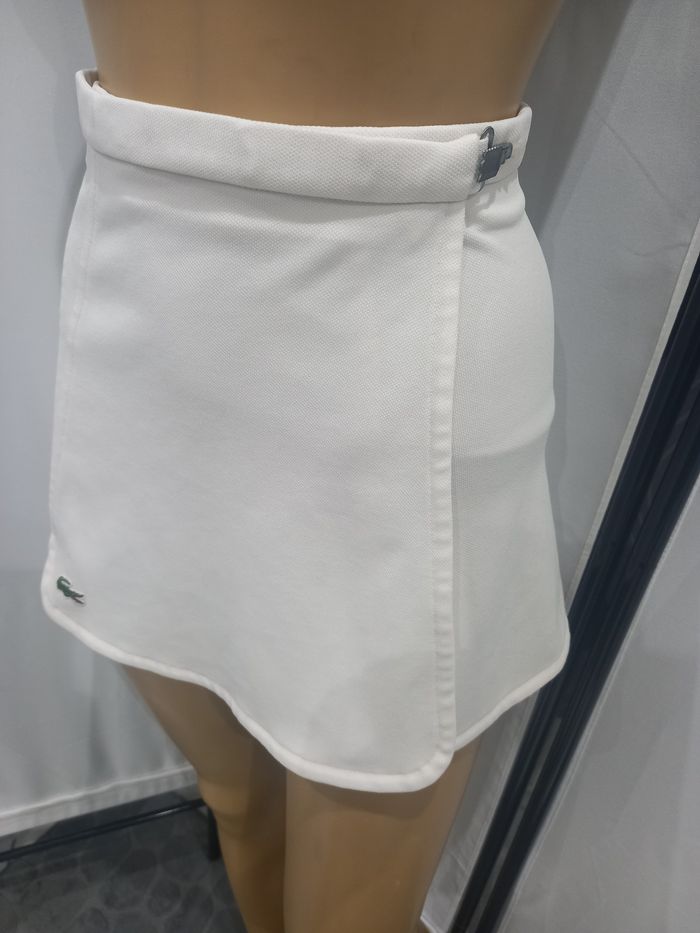 Mini jupe blanche portefeuille Lacoste,  M - photo numéro 2