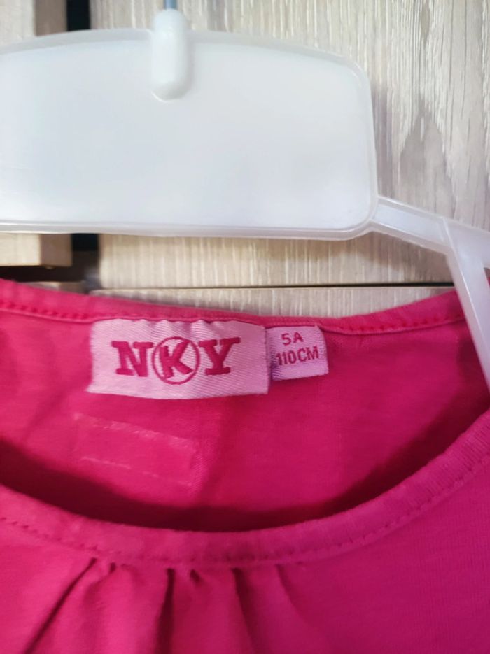 T shirt ML / sweat rose écriture school 5 ans / NKY - photo numéro 2