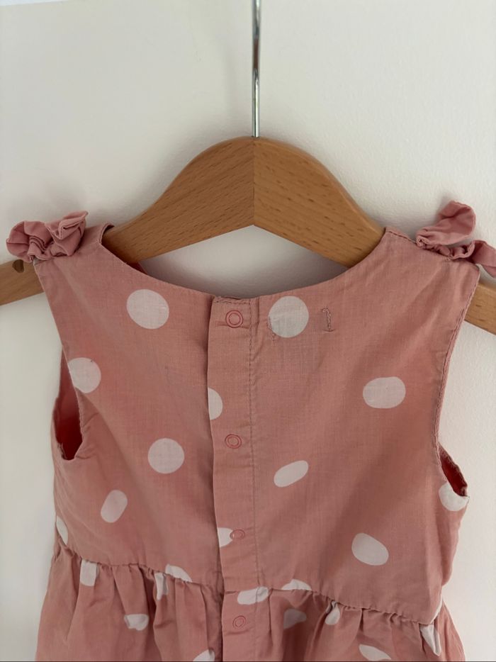 Robe vieux rose à pois blancs 2 ans - 83-89cm - photo numéro 5