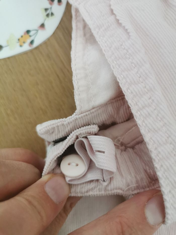 Robe salopette bébé fille en velour rose pale sergent major 18 mois Tbe - photo numéro 8