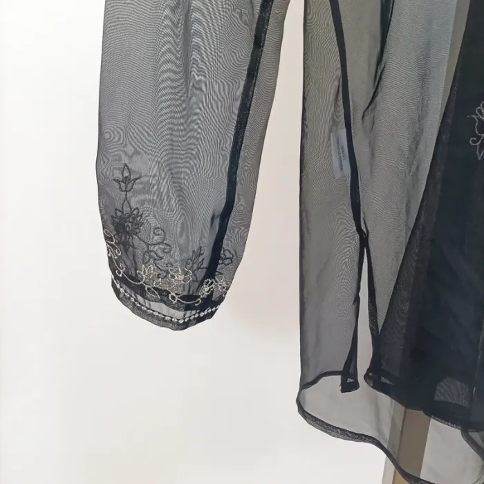 Tunique transparente noire brodée à perles – T.2 – Mim A1024 - photo numéro 13