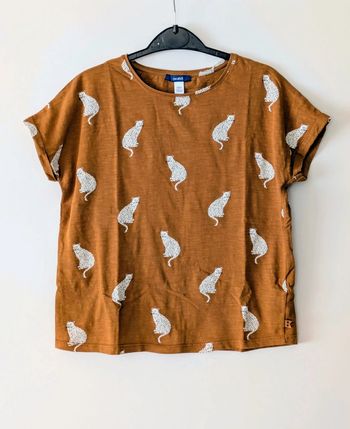 T-shirt manches courtes motifs léopard fille été parfait état - Okaïdi - 12 ans