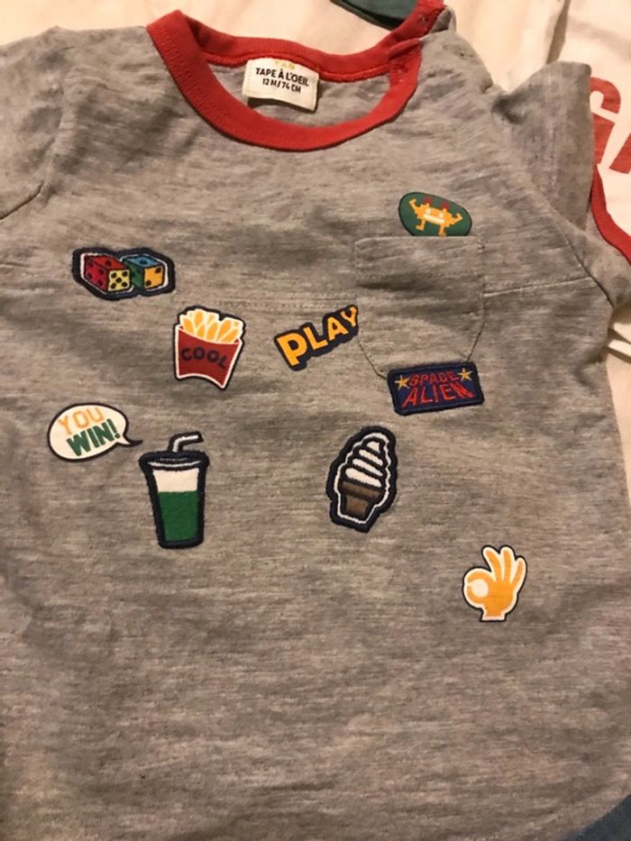 Ensemble tee shirt Manche longue et un manche courte +jeans+chaussures - photo numéro 17