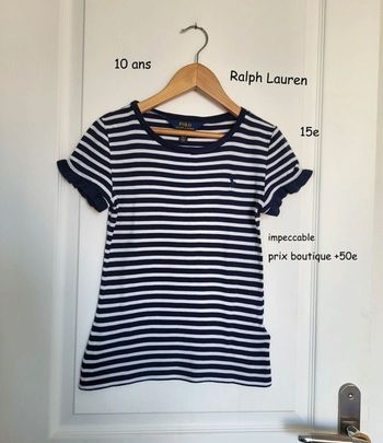 T-shirt marinière Ralph Lauren 10 ans comme neuf Prix Ferme