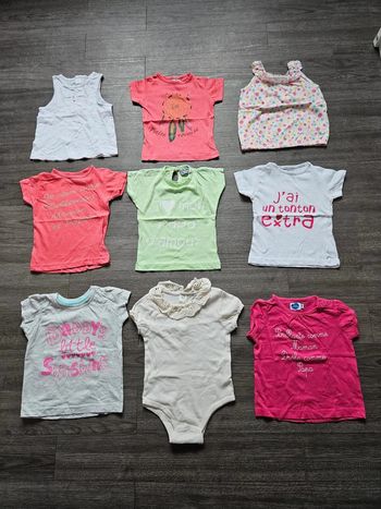 Lot de 9 tee-shirts fille Taille 9 mois