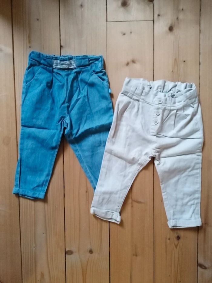 Lot pantalons toile obaibi 18mois