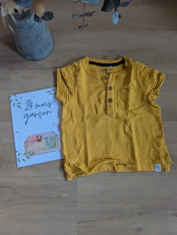 T-shirt manches courtes jaune Orchestra 23 mois
