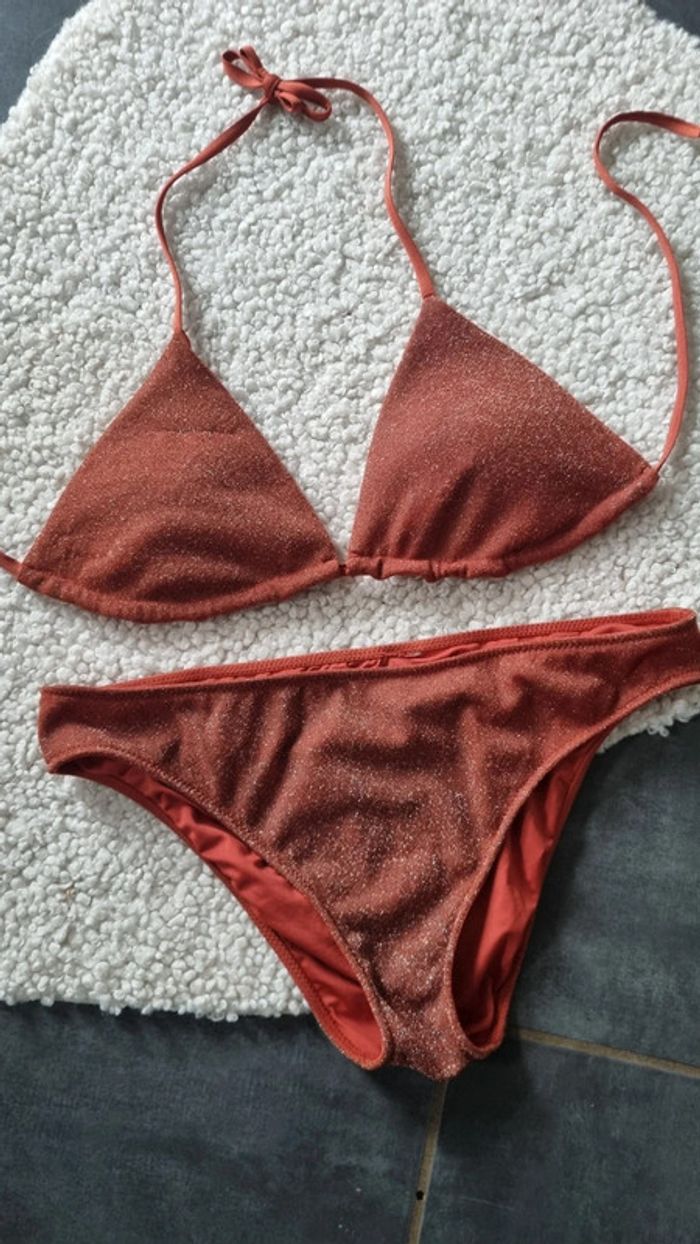 Maillot de bain Calzedonia cuivré paillettes 42 XL super sympa - photo numéro 5
