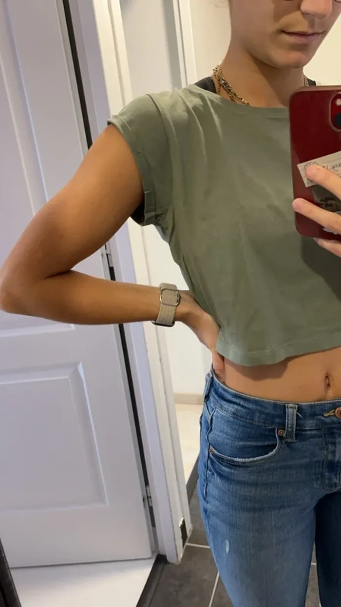 Crop top Kaki - photo numéro 2