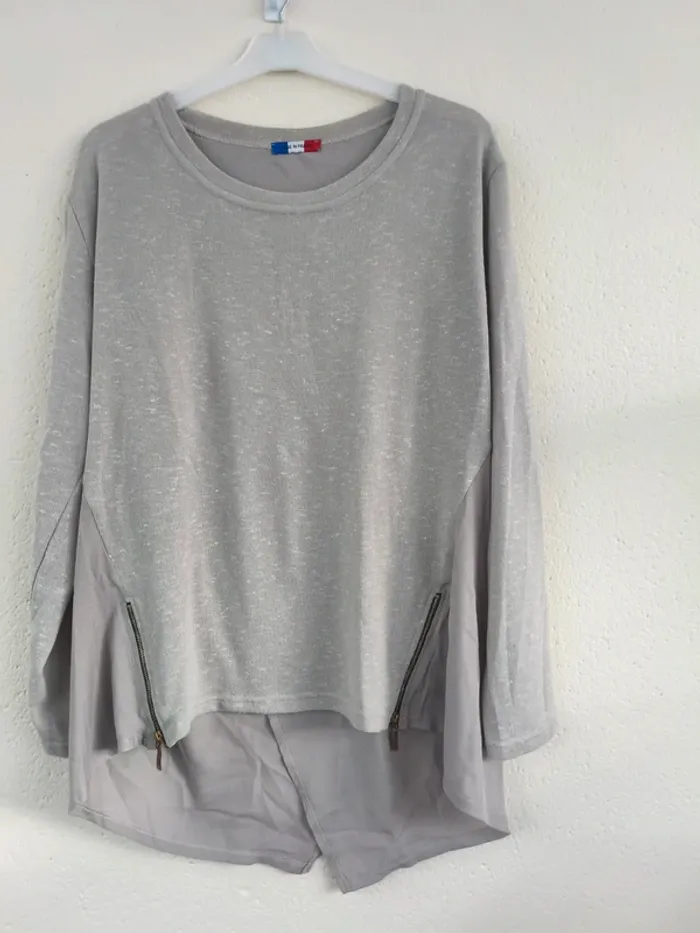 Pull gris - Boutique française - taille 54/56