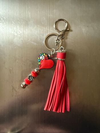 Porte-clés / bijou de sac rouge