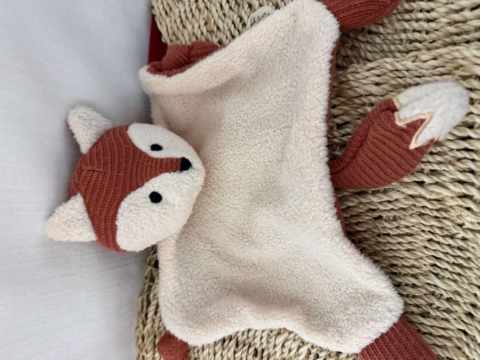 Doudou Plat Renard Blanc Marron Hema - photo numéro 2