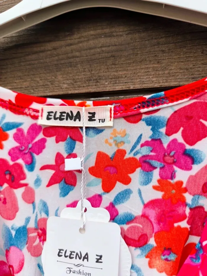 Robe longue magique extensible fleurie rouge et blanche à fleurs TU 38 à 52 - photo numéro 12