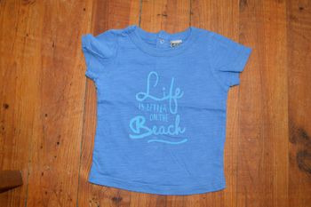 Tee shirt manches courtes bleu 3 mois Tape à l'oeil