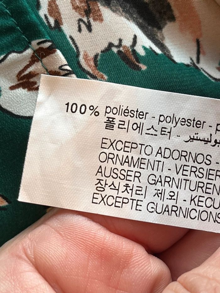Chemisier vert à motifs Zara L - photo numéro 7