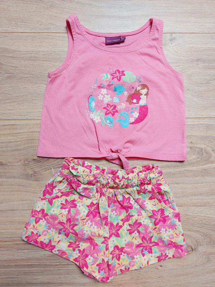 Ensemble débardeur et short sirène SM 3 ans