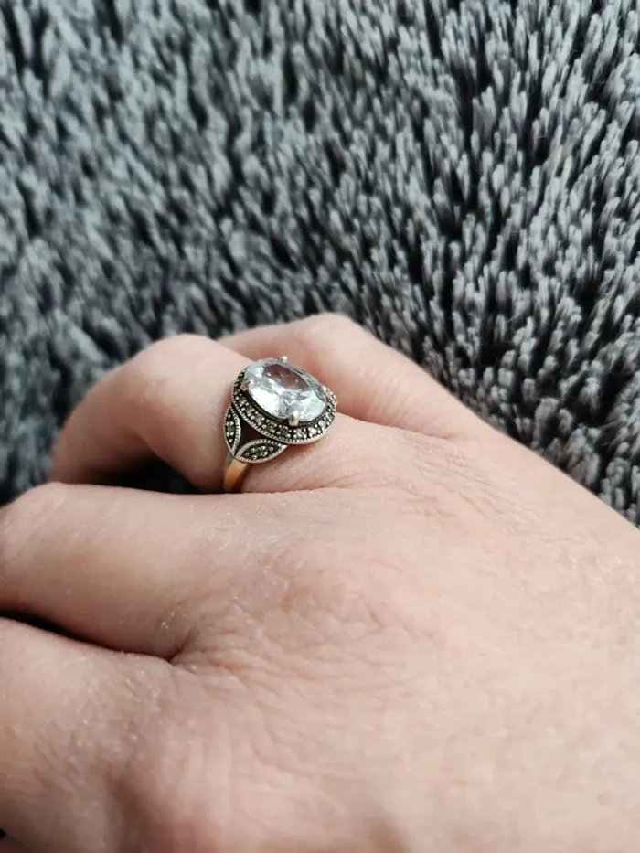 Bague en quartz blanc et argent 925 taille 50 - photo numéro 6