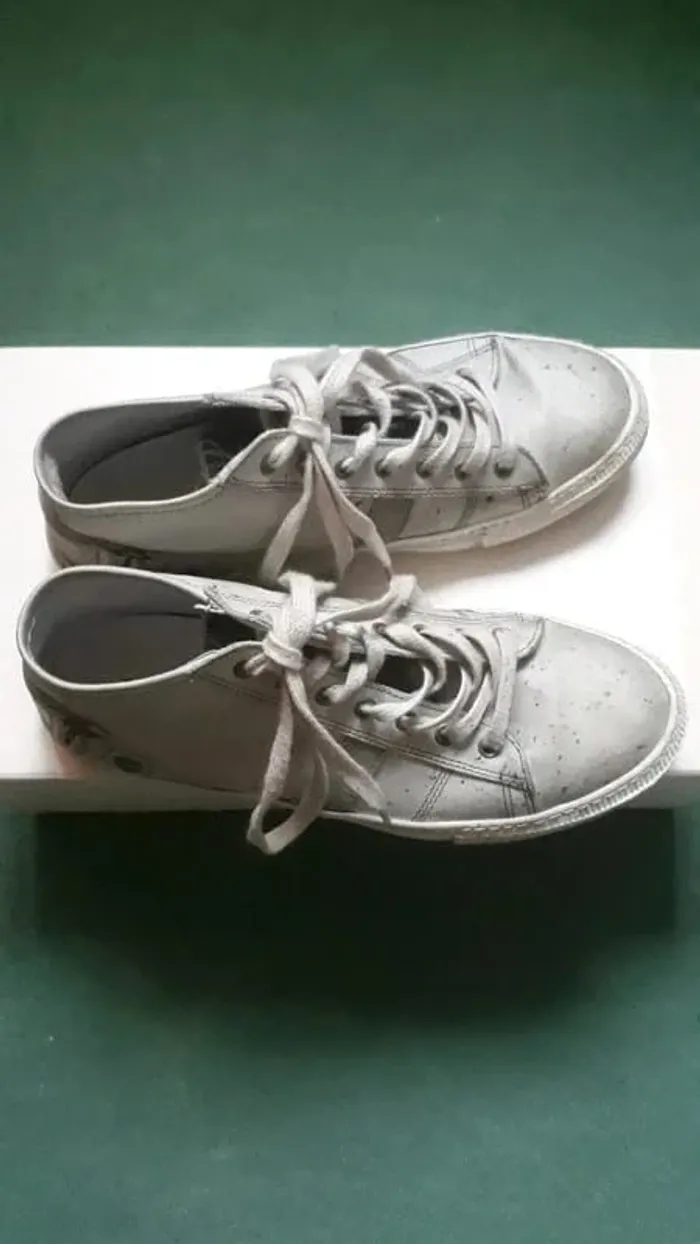 Sneakers vintage en cuir demi-montantes San Marina pointure 38 - photo numéro 3