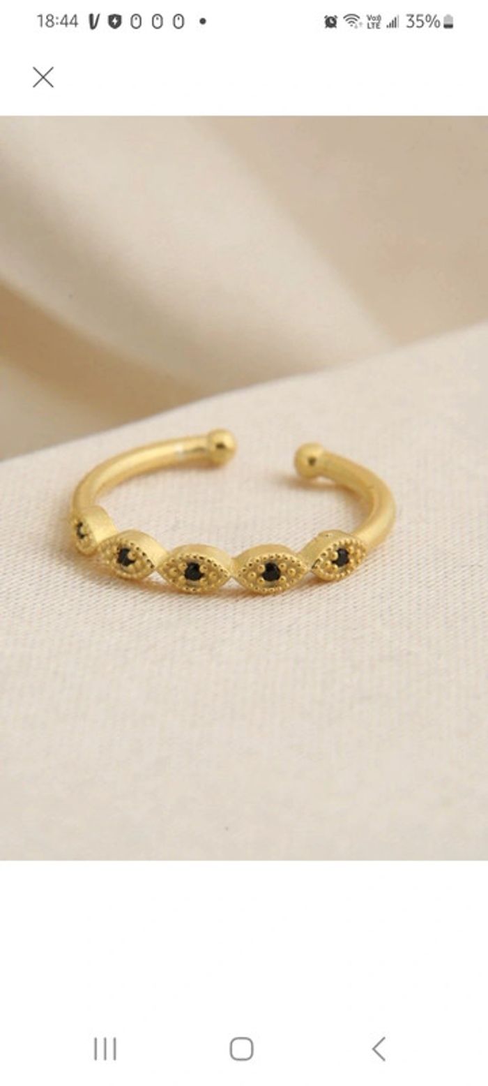 Bague réglable argent 925 dorée ajustable - photo numéro 2