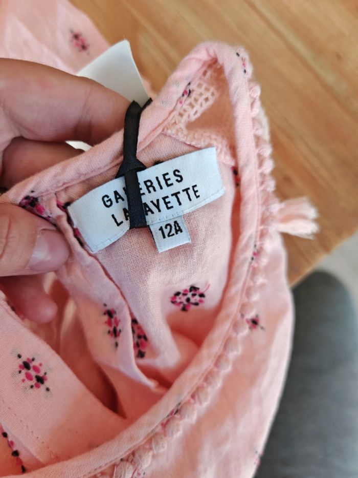 Blouse d'été rose Galerie Lafayette 12 ans neuve - photo numéro 4