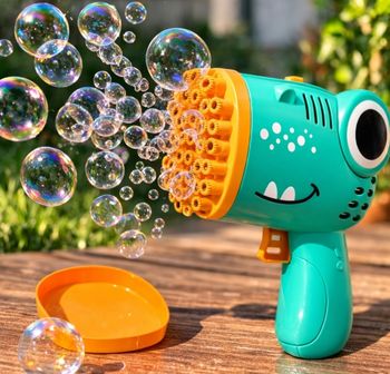 
Pistolet à bulles dinosaure pour enfant – Neuf 🫧