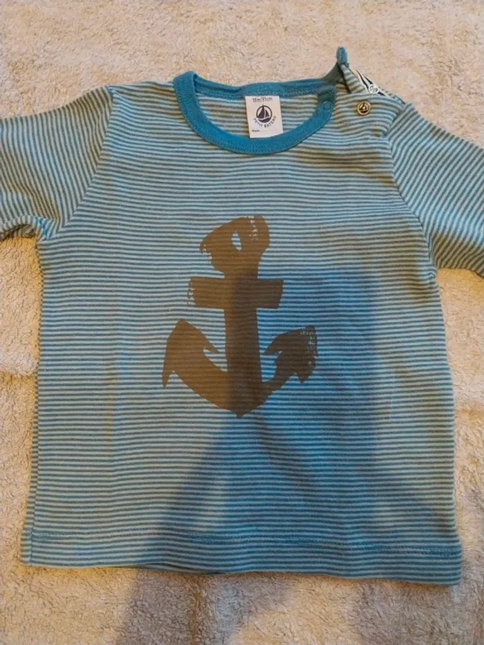 T-shirt manches longues petits bateau
