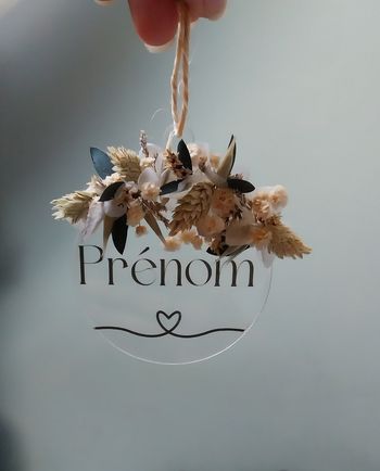 Boule de Noël personnalisable fleurs séchées