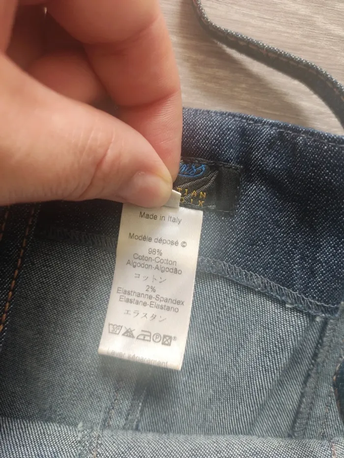 Robe asymétrique et froncée à bretelles en jeans bleu marine vintage taille 38 Christian Lacroix - photo numéro 11