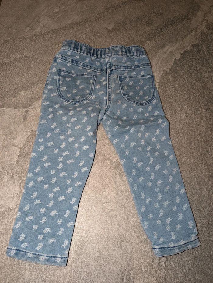 Pantalon jegging jean fleuri bébé fille 2 ans Creeks - photo numéro 2