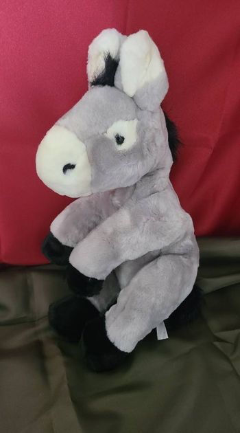 Peluche Ane gris noir blanc