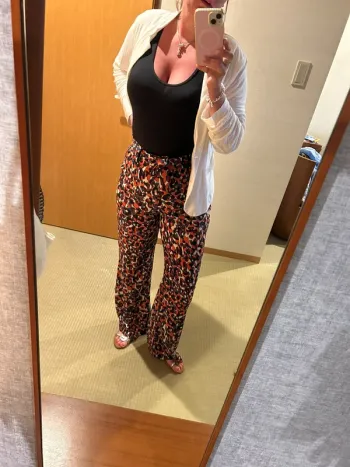 Les petites pantalon fluide, été imprimé taille M/38 Rouge/noir/blanc, multicolore